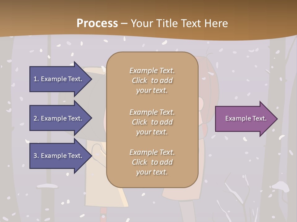 A Couple Kissing Under A Street Light In The Snow PowerPoint Template