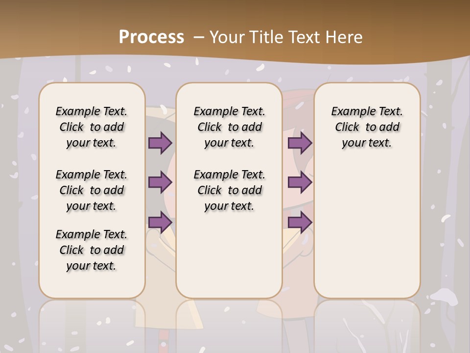 A Couple Kissing Under A Street Light In The Snow PowerPoint Template
