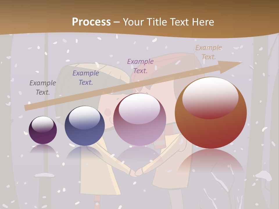 A Couple Kissing Under A Street Light In The Snow PowerPoint Template