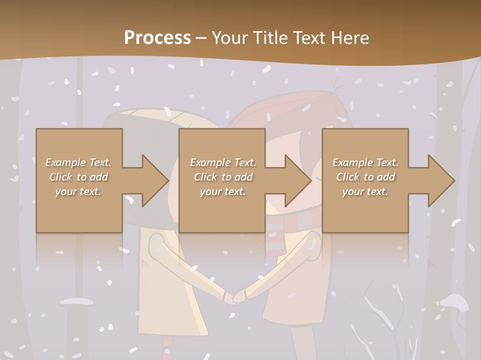 A Couple Kissing Under A Street Light In The Snow PowerPoint Template