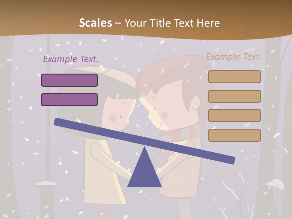 A Couple Kissing Under A Street Light In The Snow PowerPoint Template