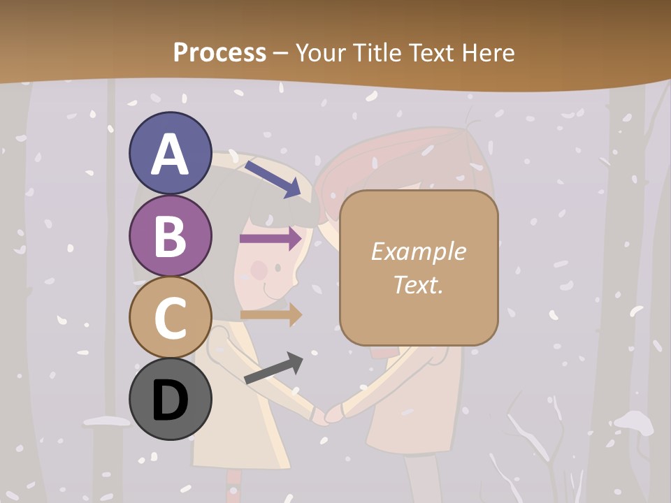 A Couple Kissing Under A Street Light In The Snow PowerPoint Template