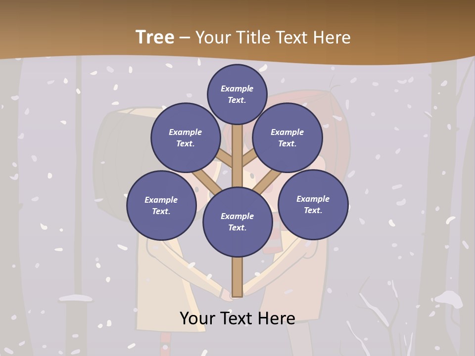 A Couple Kissing Under A Street Light In The Snow PowerPoint Template