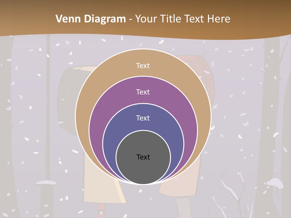 A Couple Kissing Under A Street Light In The Snow PowerPoint Template