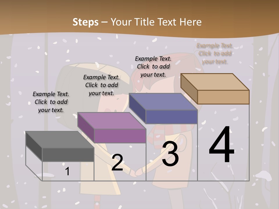 A Couple Kissing Under A Street Light In The Snow PowerPoint Template