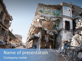 Destruction Zeitoun Bombing PowerPoint Template