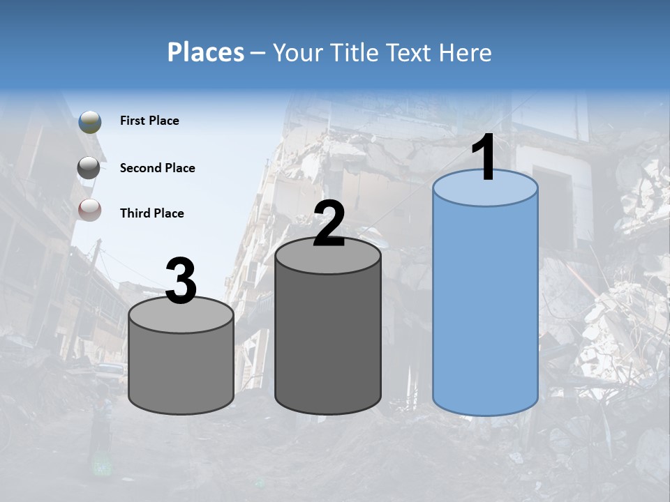 Destruction Zeitoun Bombing PowerPoint Template