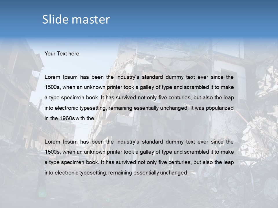 Destruction Zeitoun Bombing PowerPoint Template