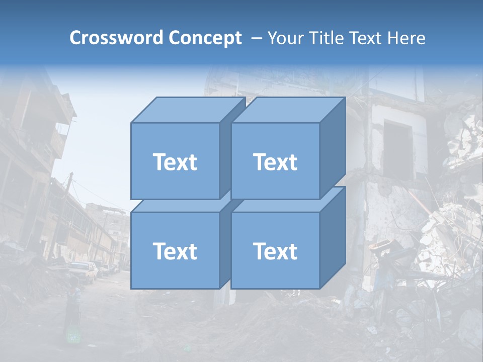 Destruction Zeitoun Bombing PowerPoint Template