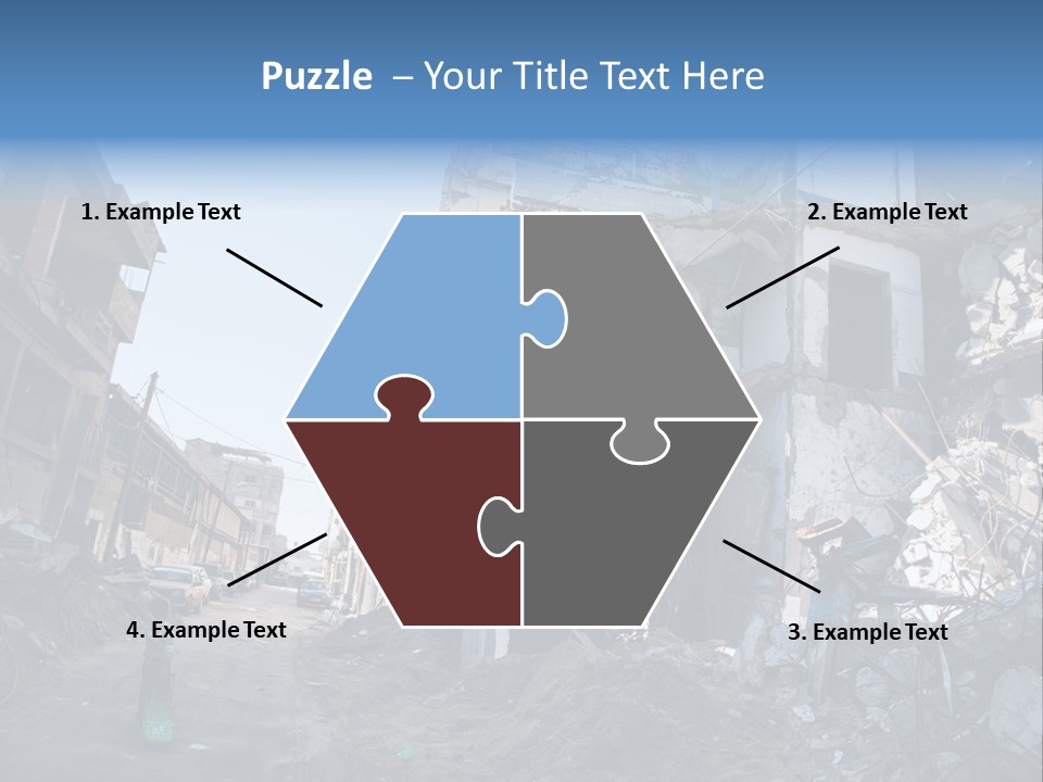 Destruction Zeitoun Bombing PowerPoint Template