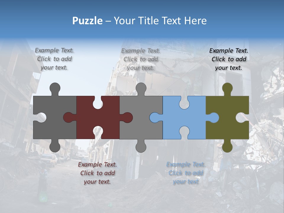 Destruction Zeitoun Bombing PowerPoint Template