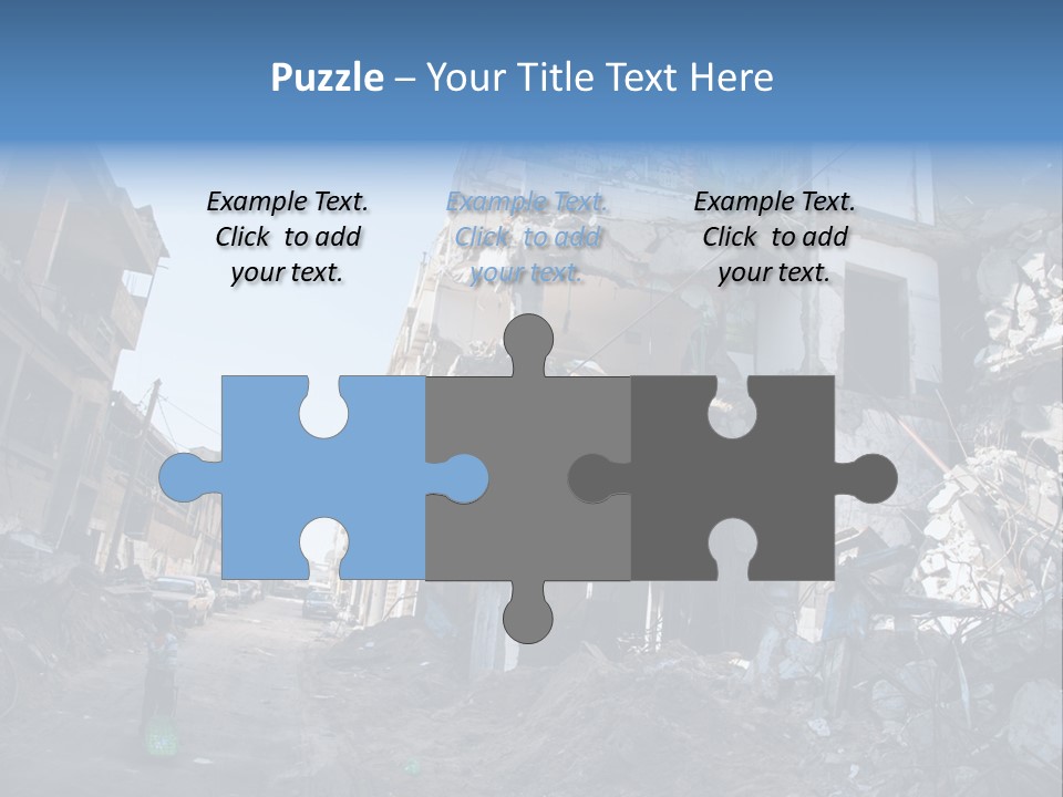 Destruction Zeitoun Bombing PowerPoint Template