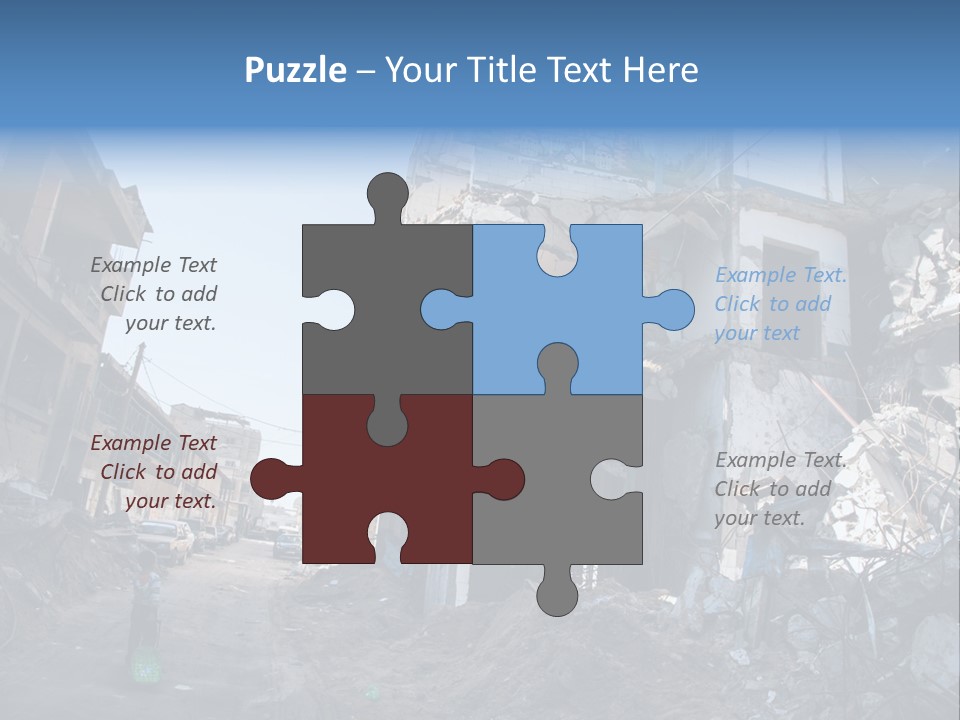 Destruction Zeitoun Bombing PowerPoint Template