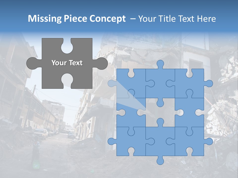 Destruction Zeitoun Bombing PowerPoint Template