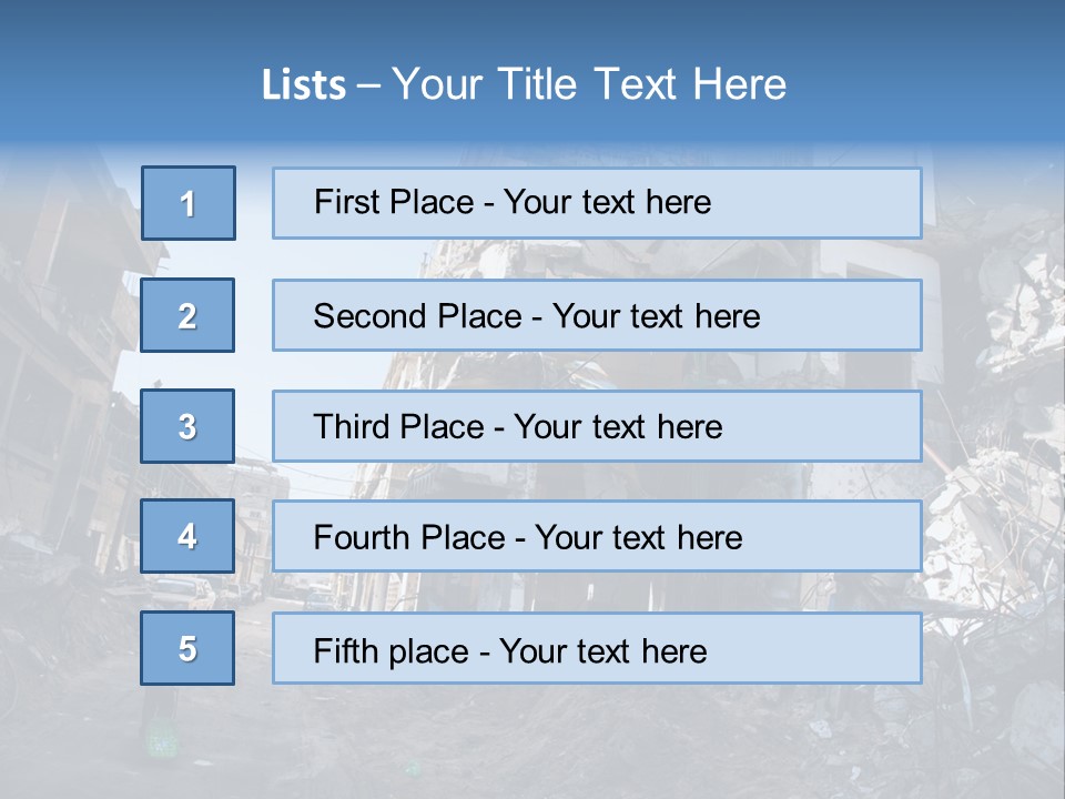 Destruction Zeitoun Bombing PowerPoint Template