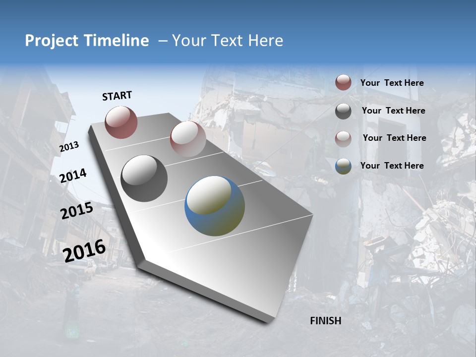 Destruction Zeitoun Bombing PowerPoint Template