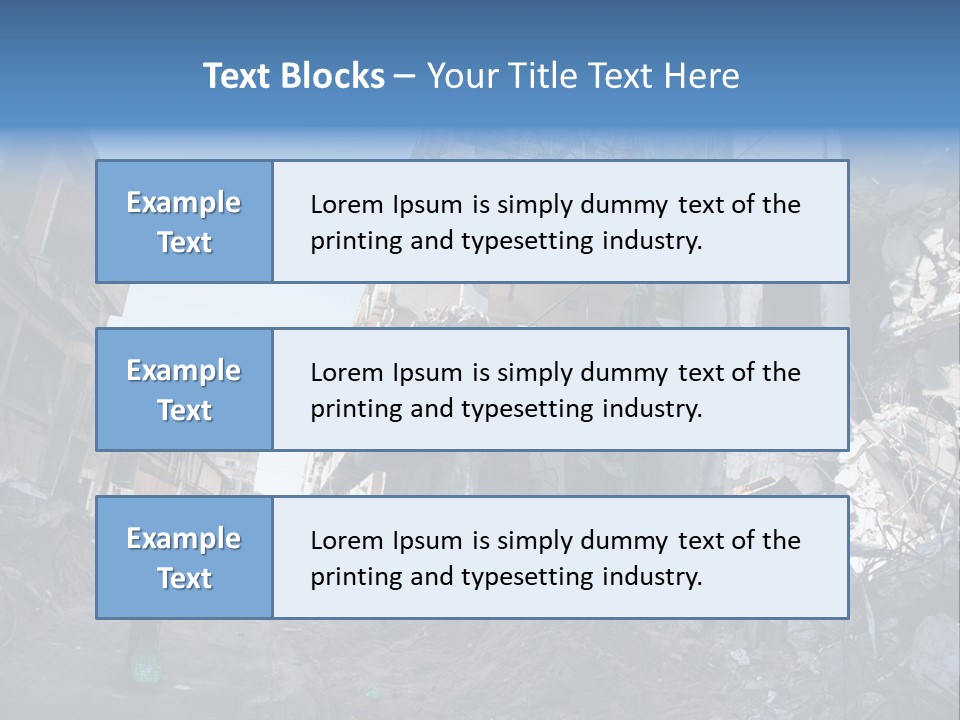 Destruction Zeitoun Bombing PowerPoint Template