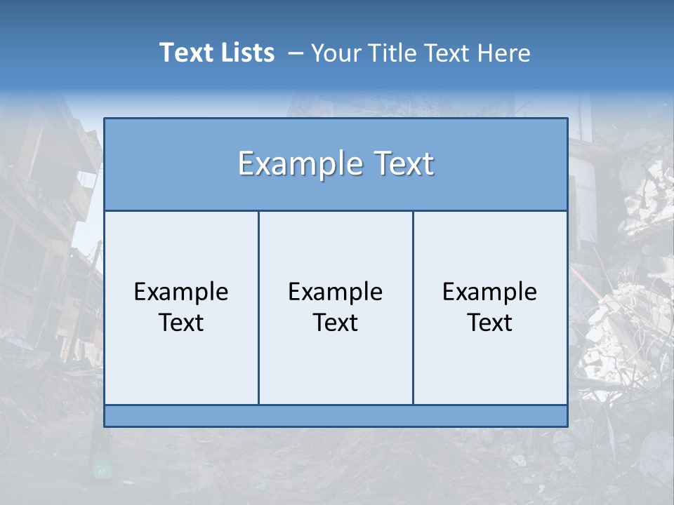 Destruction Zeitoun Bombing PowerPoint Template