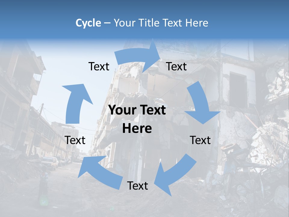 Destruction Zeitoun Bombing PowerPoint Template