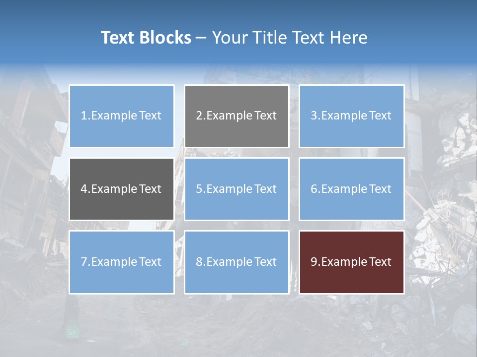 Destruction Zeitoun Bombing PowerPoint Template