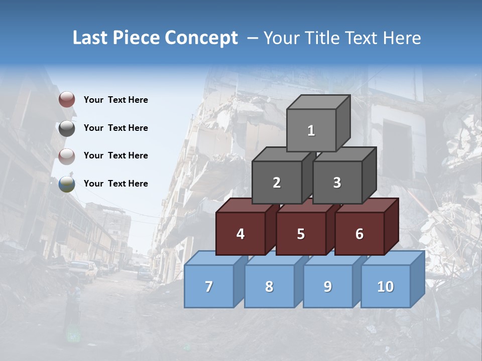 Destruction Zeitoun Bombing PowerPoint Template