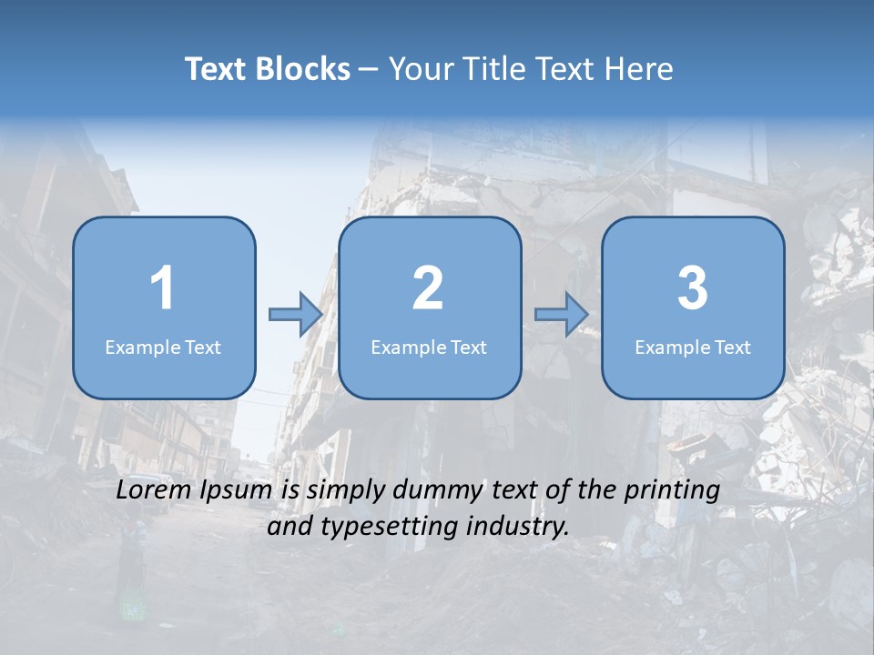 Destruction Zeitoun Bombing PowerPoint Template
