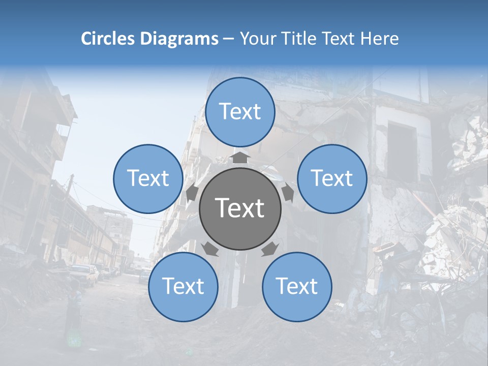 Destruction Zeitoun Bombing PowerPoint Template