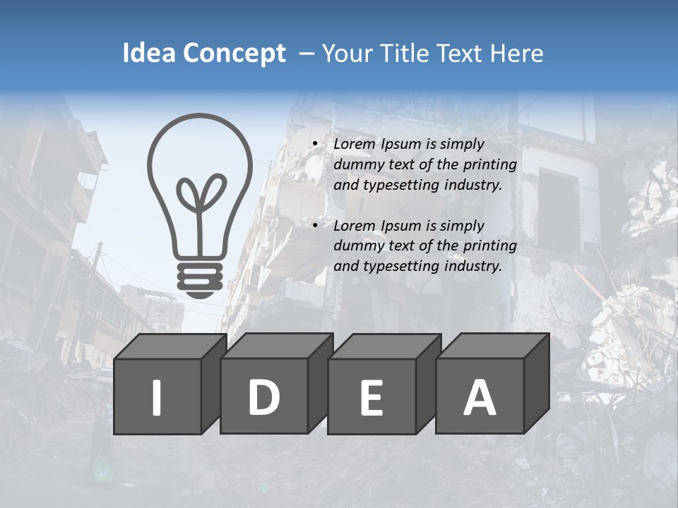 Destruction Zeitoun Bombing PowerPoint Template