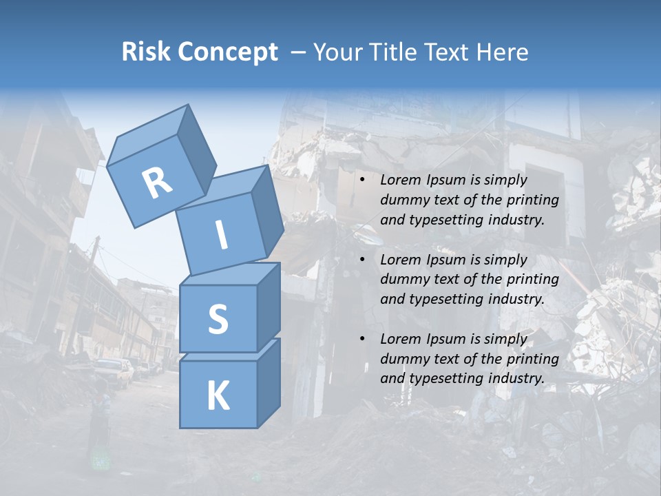 Destruction Zeitoun Bombing PowerPoint Template
