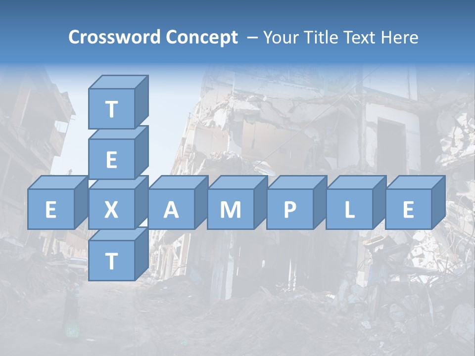 Destruction Zeitoun Bombing PowerPoint Template