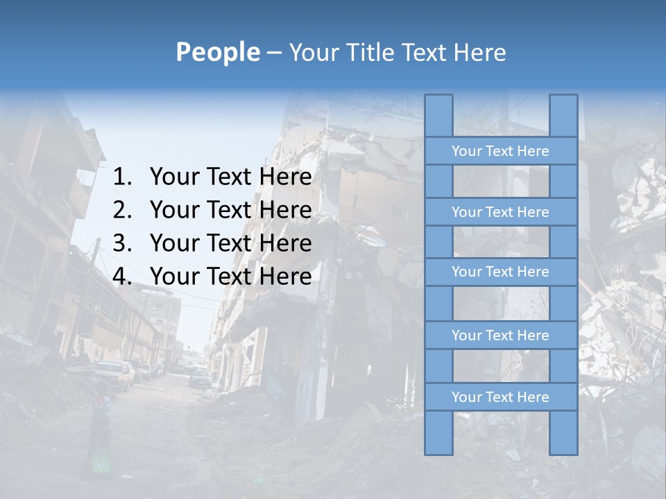 Destruction Zeitoun Bombing PowerPoint Template