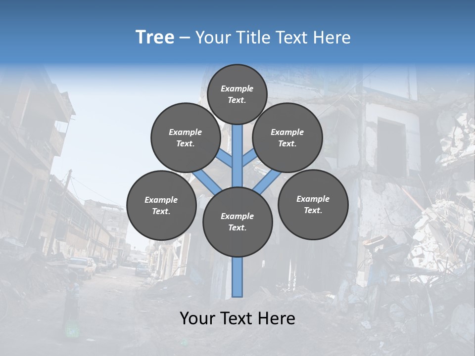 Destruction Zeitoun Bombing PowerPoint Template