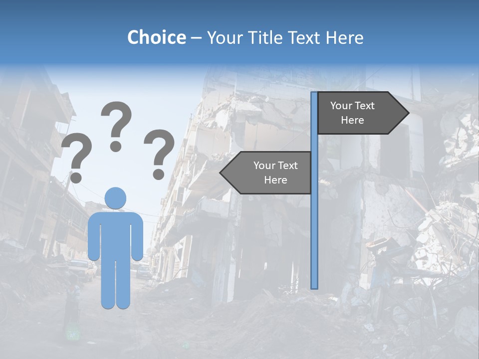 Destruction Zeitoun Bombing PowerPoint Template