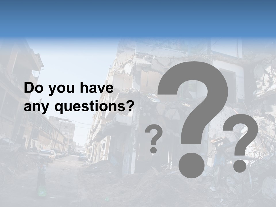 Destruction Zeitoun Bombing PowerPoint Template