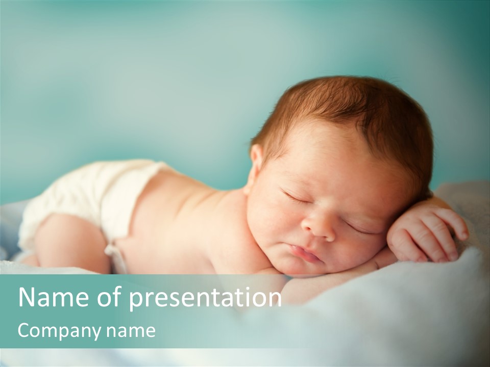 Cute Diaper Newborn PowerPoint Template