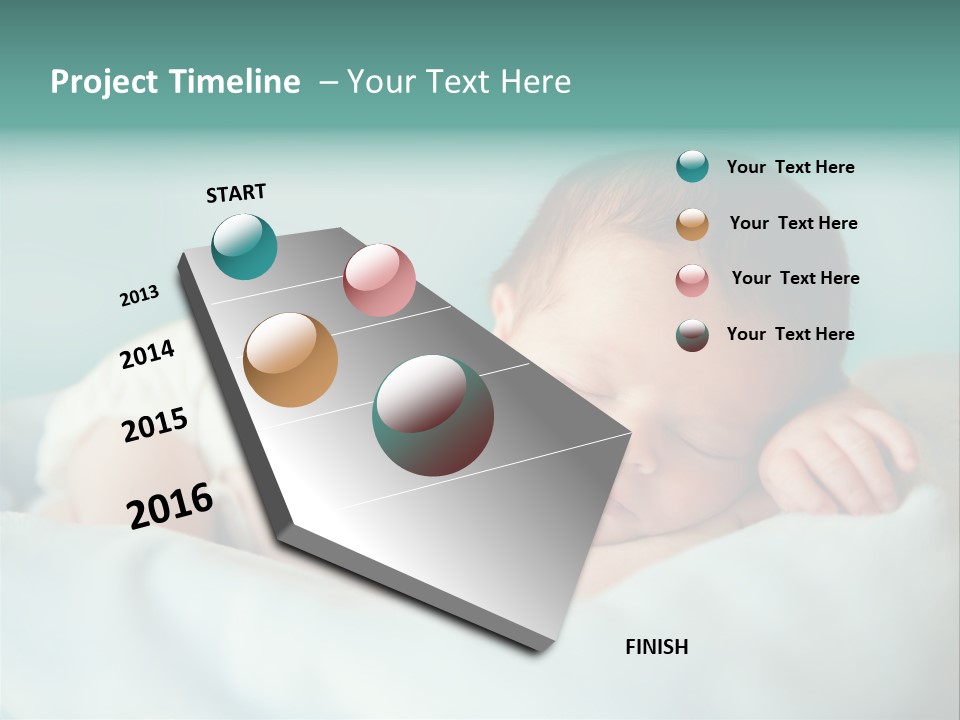 Cute Diaper Newborn PowerPoint Template
