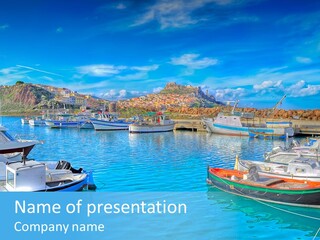 Craft Boat Harbor PowerPoint Template