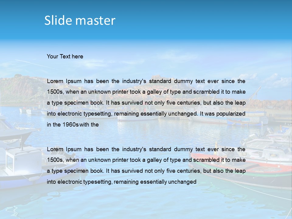 Craft Boat Harbor PowerPoint Template