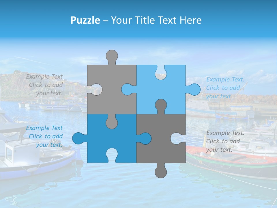 Craft Boat Harbor PowerPoint Template