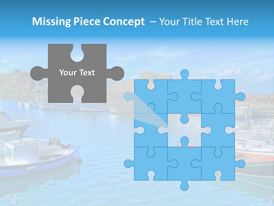 Craft Boat Harbor PowerPoint Template