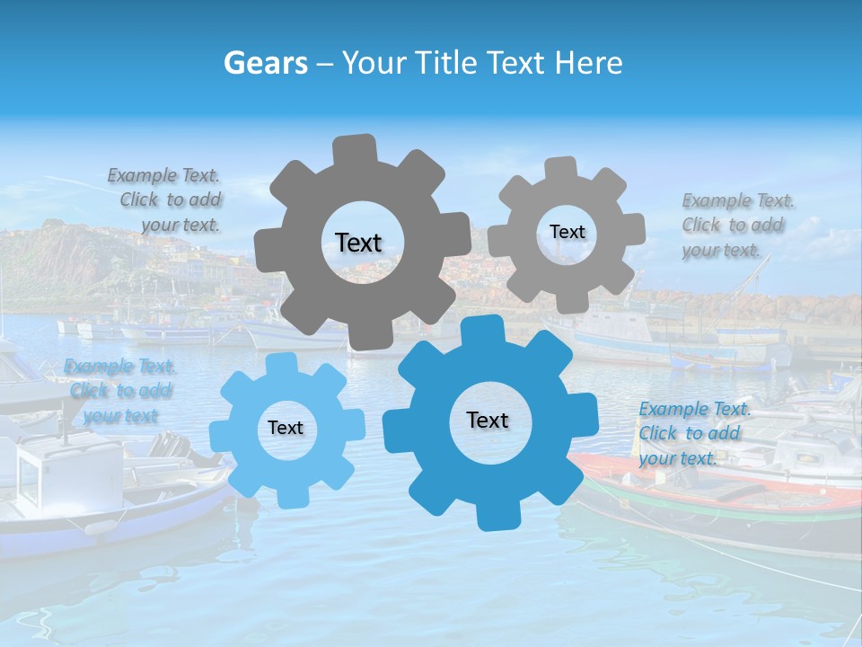 Craft Boat Harbor PowerPoint Template