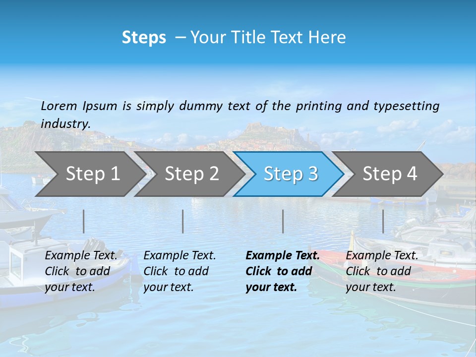 Craft Boat Harbor PowerPoint Template