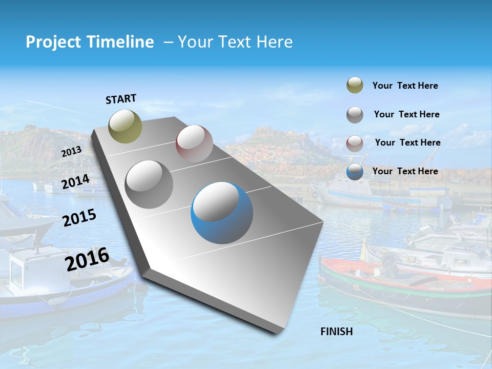 Craft Boat Harbor PowerPoint Template