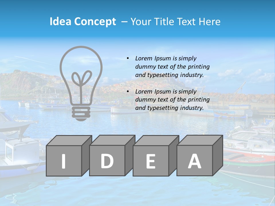 Craft Boat Harbor PowerPoint Template