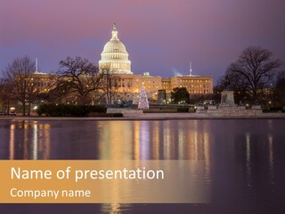 Capitol Symbol Tree PowerPoint Template