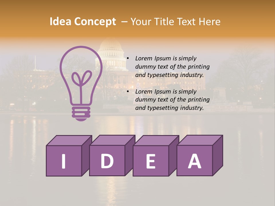 Capitol Symbol Tree PowerPoint Template