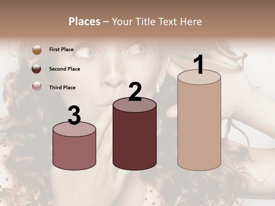 Closeup Caucasian Attentive PowerPoint Template