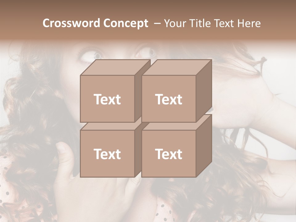 Closeup Caucasian Attentive PowerPoint Template