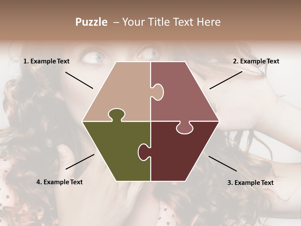 Closeup Caucasian Attentive PowerPoint Template