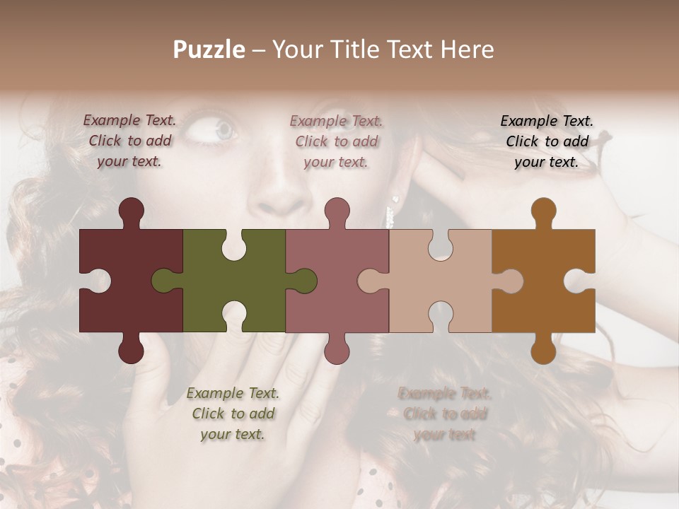 Closeup Caucasian Attentive PowerPoint Template